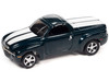 2005 Chevrolet SSR Pickup Truck Bermuda Blue Metallic with White Stripes Classic Gold Collection Series Limited Edition to 8476 pieces Worldwide 1/64 Diecast Model Car Johnny Lightning JLCG030-JLSP279A