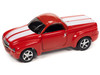 2005 Chevrolet SSR Pickup Truck Torch Red with White Stripes Classic Gold Collection Series Limited Edition to 8476 pieces Worldwide 1/64 Diecast Model Car Johnny Lightning JLCG030-JLSP279B