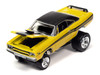 1970 Plymouth Road Runner Yellow with Black Gator Top and Black Stripes and 1969 Dodge Charger R T HEMI Orange with Black Top and Tail Stripe Zingers Set of 2 Cars 2 Packs 2023 Release 1 1/64 Diecast Model Cars Johnny Lightning JLPK020-JLSP318A