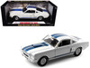 1966 Shelby Mustang GT 350 White with Blue Stripes 1/18 Diecast Car Model Shelby Collectibles SC160