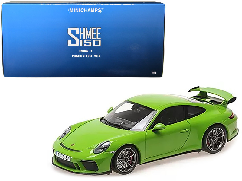 2018 Porsche 911 GT3 Yellow Green Shmee150 Limited Edition to 438 pieces Worldwide 1/18 Diecast Model Car Minichamps 110067025