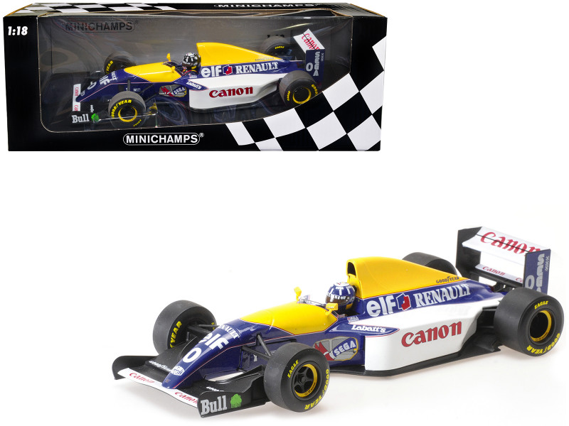 Williams Renault FW15C #0 Damon Hill Canon 3rd Place F1 Formula One World Championship 1993 with Driver Limited Edition to 300 pieces Worldwide 1/18 Diecast Model Car Minichamps 180930000
