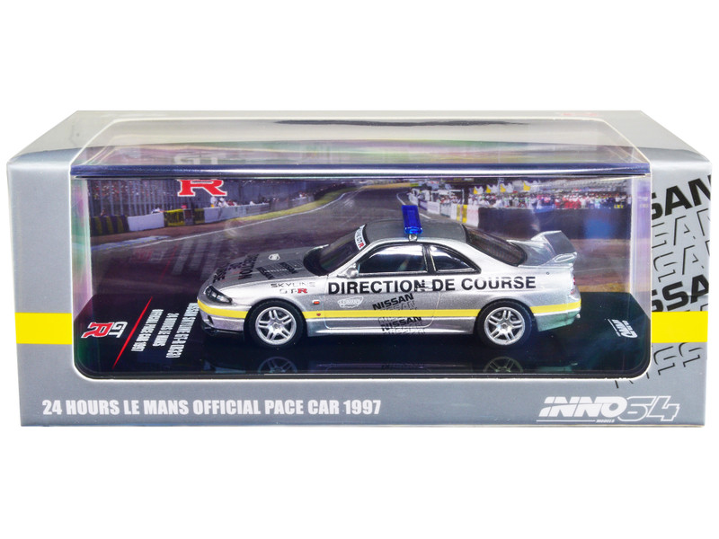 Nissan Skyline GT R R33 RHD Right Hand Drive 24 Hours of Le Mans Official Pace Car 1997 1/64 Diecast Model Car Inno Models IN64-R33-LMPC