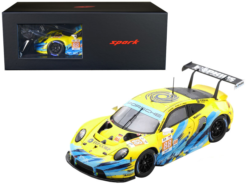 Porsche 911 RSR 19 #88 Fred Poordad Maxwell Root Jan Heylen Dempsey Proton Racing GTE Am 24 Hours of Le Mans 2022 with Acrylic Display Case 1/18 Model Car Spark 18S822