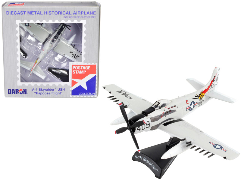 Douglas A 1 Skyraider Aircraft Papoose Flight United States Navy 1/110 Diecast Model Airplane Postage Stamp PS5364-3
