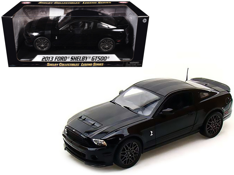 2013 Ford Shelby Cobra GT500 SVT Black with Black Stripes 1/18 Diecast Car Model Shelby Collectibles SC392