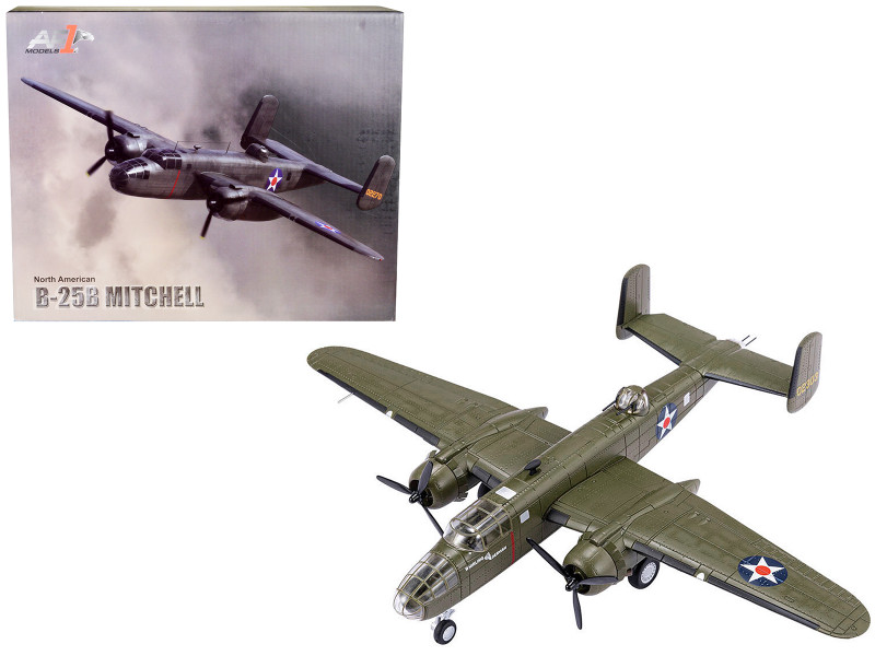 North American B 25B Mitchell Bomber Aircraft Whirling Dervish 34 Bomber Squadron 17th Bomber Group United States Air Force 1/72 Diecast Model Air Force 1 AF1-0111B