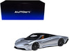 McLaren Speedtail Supernova Silver Metallic with Black Top and Suitcase Accessories 1/18 Model Car Autoart 76090