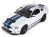 2013 Ford Shelby Cobra GT500 SVT White with Blue Stripes 1/18 Diecast Car Model Shelby Collectibles SC394