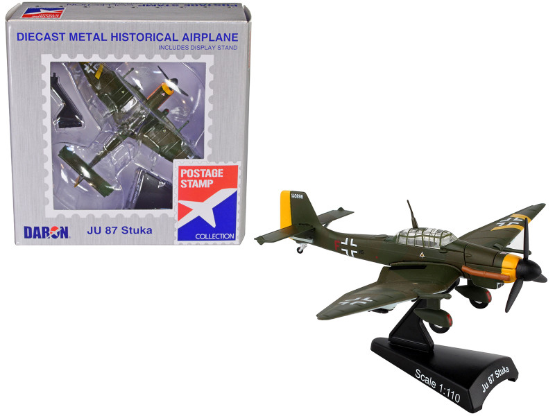 Junkers JU 87 Stuka Aircraft World War II German Luftwaffe 1/110 Diecast Model Airplane Postage Stamp PS5339-4