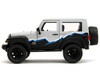 2007 Jeep Wrangler Gray and Black with Blue and White Stripes with Extra Wheels Just Trucks Series 1/24 Diecast Model Car Jada 34194