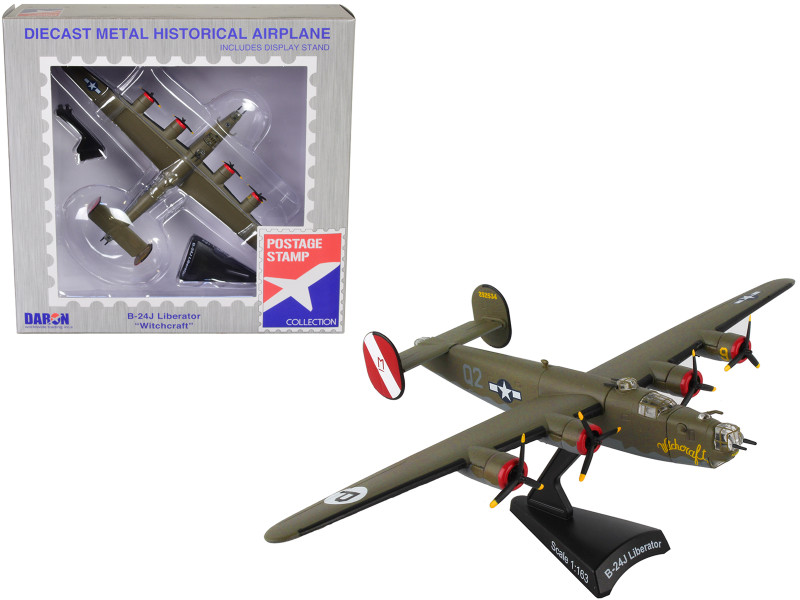 Consolidated B 24J Liberator Bomber Aircraft Witchcraft 467th Bomb Group 790 Bomb Squadron United States Army Air Forces 1/163 Diecast Model Airplane Postage Stamp PS5557-3