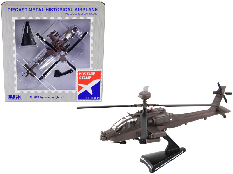 Boeing AH 64D Apache Longbow Helicopter United States Army 1/100 Diecast Model Postage Stamp PS5600