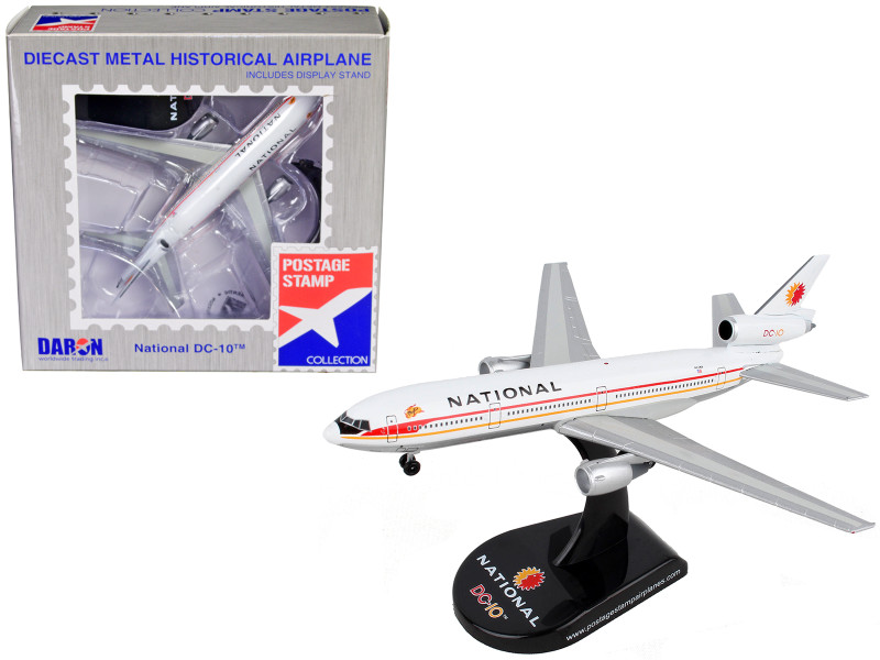 McDonnell Douglas DC 10 Commercial Aircraft National Airlines 1/400 Diecast Model Airplane Postage Stamp PS5820-2