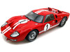 1966 Ford GT-40 MK 2 Red #1 1/18 Diecast Model Car Shelby Collectibles SC407