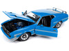 1972 Ford Mustang Mach 1 Grabber Blue with Silver Stripes American Muscle Series 1/18 Diecast Model Car Auto World AMM1314
