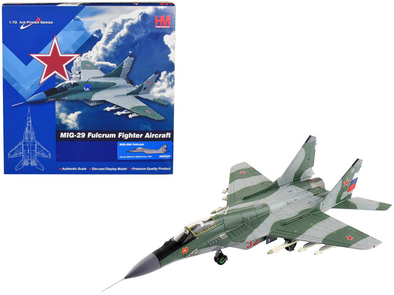 Mikoyan MIG 29A Fulcrum Fighter Aircraft 906th FR USSAR Force Russian Air Force 1997 Air Power Series 1/72 Diecast Model Hobby Master HA6520