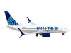 Boeing 737 700 Commercial Aircraft United Airlines White with Blue 1/400 Diecast Model Airplane GeminiJets GJ2024