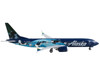 Boeing 737 MAX 9 Commercial Aircraft Alaska Airlines Blue with Orca Graphics 1/400 Diecast Model Airplane GeminiJets GJ2078