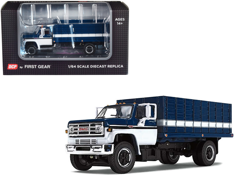 1970s GMC 6500 Grain Truck Blue and White 1/64 Diecast Model DCP/First Gear 60-1671