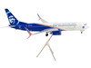 Boeing 737 800 Commercial Aircraft Alaska Airlines Honoring Those Who Serve White and Blue Gemini 200 Series 1/200 Diecast Model Airplane GeminiJets G2ASA1138