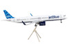 Airbus A321neo Commercial Aircraft JetBlue Airways White with Blue Tail Gemini 200 Series 1/200 Diecast Model Airplane GeminiJets G2JBU1077