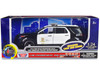 2015 Ford Police Interceptor Utility Black and White Los Angeles Police Department LAPD with Flashing Light Bar and Front and Rear Lights and Sounds 1/24 Diecast Model Car Motormax 79540