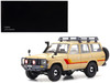 Toyota Land Cruiser 60 RHD Right Hand Drive Beige with Stripes and Roof Rack with Accessories 1/18 Diecast Model Car Kyosho K08956XBE