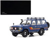 Toyota Land Cruiser 60 RHD Right Hand Drive Blue with Stripes and Roof Rack with Accessories 1/18 Diecast Model Car Kyosho K08956XBL
