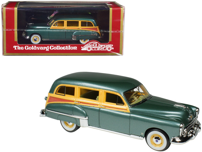 1949 Oldsmobile 88 Station Wagon Alpine Green Metallic with Cream and Woodgrain Sides and Green Interior Limited Edition to 240 pieces Worldwide 1/43 Model Car Goldvarg Collection GC-065B
