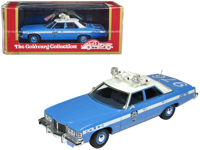 1976 Pontiac Catalina Blue and White NYPD New York City Police Department Limited Edition to 250 pieces Worldwide 1/43 Model Car Goldvarg Collection GC-NYPD-006