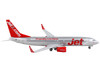 Boeing 737 800 Commercial Aircraft Jet2 Com Silver with Red Tail 1/400 Diecast Model Airplane GeminiJets GJ1936