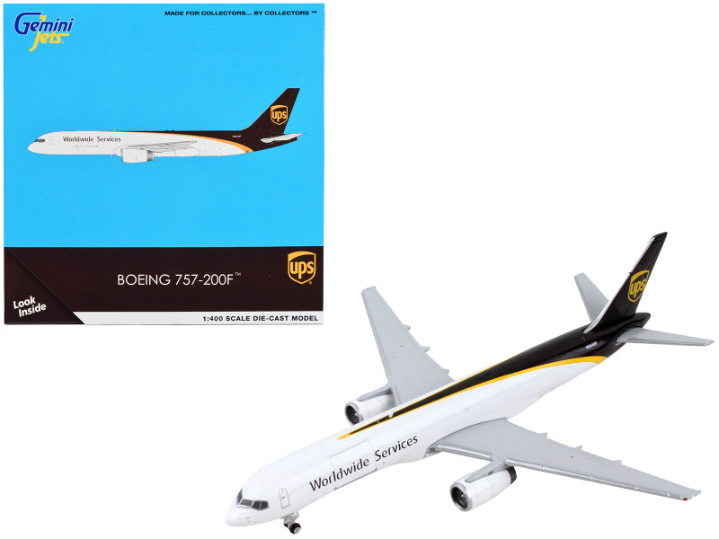 Boeing 757 200F Commercial Aircraft UPS United Parcel Service Worldwide Services White and Dark Brown 1/400 Diecast Model Airplane GeminiJets GJ1992