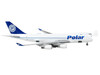 Boeing 747 400F Commercial Aircraft Polar Air Cargo White with Blue Tail Interactive Series 1/400 Diecast Model Airplane GeminiJets GJ2013