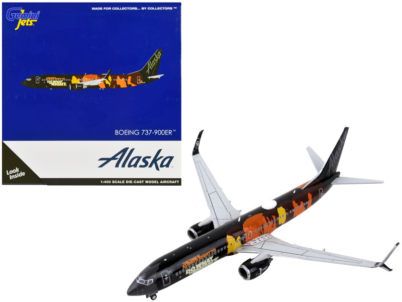 Boeing 737 900ER Commercial Aircraft Alaska Airlines Our Commitment Livery Black with Graphics 1/400 Diecast Model Airplane GeminiJets GJ2026