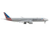 Boeing 777 300ER Commercial Aircraft with Flaps Down American Airlines Silver with Striped Tail 1/400 Diecast Model Airplane GeminiJets GJ2069F
