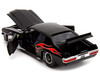 1971 Pontiac GTO Black with Flame Graphics Bigtime Muscle Series 1/24 Diecast Model Car Jada 35022