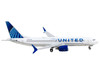 Boeing 737 MAX 8 Commercial Aircraft United Airlines Being United Together White with Blue Tail 1/400 Diecast Model Airplane GeminiJets GJ2074