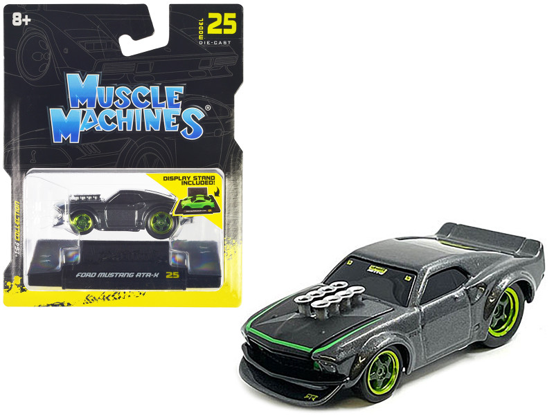 Ford Mustang RTR X Gray Metallic 1/64 Diecast Model Car Muscle Machines 15565GRY