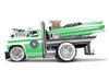1966 Chevrolet C60 Flatbed Truck Green Metallic with White Top Cadillac Service and 1961 Cadillac Coupe Green Metallic with White Top Muscle Transports Series 1/64 Diecast Models Muscle Machines 11545GRN