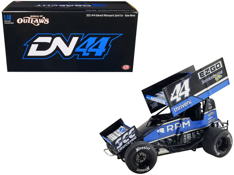 Winged Sprint Car #44 Dylan Norris RPM Gobrecht Motorsports World of Outlaws 2023 1/18 Diecast Model Car ACME A1823012