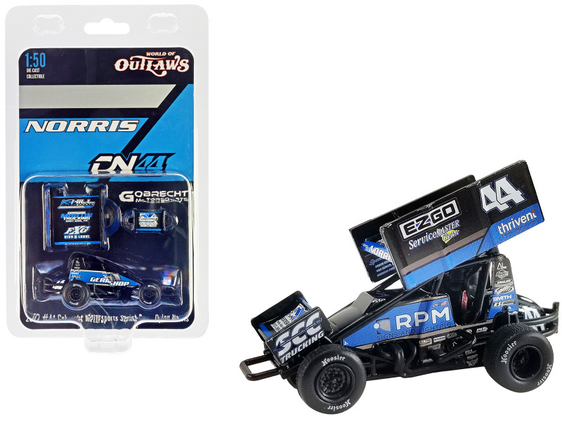 Winged Sprint Car #44 Dylan Norris RPM Gobrecht Motorsports World of Outlaws 2023 1/50 Diecast Model Car ACME A5023015