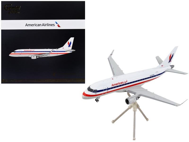 Embraer ERJ 170 Commercial Aircraft American Airlines American Eagle White with Blue and Red Stripes Gemini 200 Series 1/200 Diecast Model Airplane GeminiJets G2AAL1061
