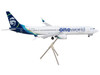 Boeing 737 900ER Commercial Aircraft with Flaps Down Alaska Airlines One World White with Blue Tail Gemini 200 Series 1/200 Diecast Model Airplane GeminiJets G2ASA1015F