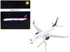 Boeing 737 900ER Commercial Aircraft with Flaps Down Delta Air Lines White with Blue and Red Tail Gemini 200 Series 1/200 Diecast Model Airplane GeminiJets G2DAL1115F