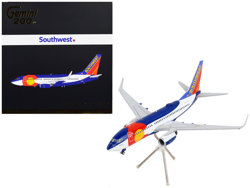 Boeing 737 700 Commercial Aircraft Southwest Airlines Colorado One White and Blue Gemini 200 Series 1/200 Diecast Model Airplane GeminiJets G2SWA460
