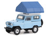 1969 Nissan Patrol 60 Light Blue with White Top and Camp otel Cartop Sleeper Tent The Great Outdoors Series 3 1/64 Diecast Model Car Greenlight 38050A