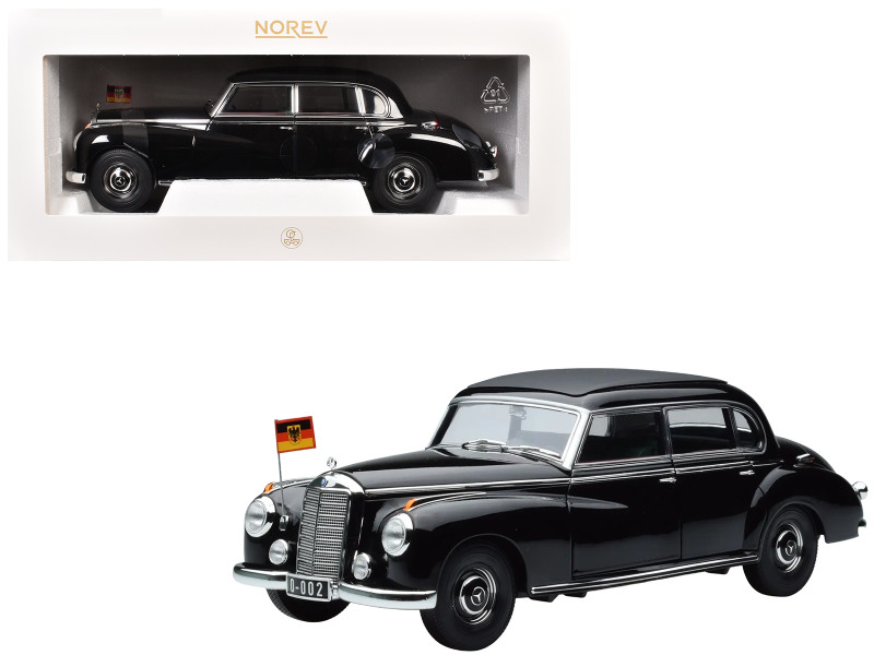 1955 Mercedes Benz 300 Black German Chancellor Konrad Adenauer 1/18 Diecast Model Car Norev 183707