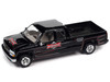 2002 Chevrolet Silverado Pickup Truck Black with Graphics Hot Rod Customs and Tow Dolly Red Tow & Go Series Limited Edition to 3672 pieces Worldwide 1/64 Diecast Model Car Johnny Lightning JLBT018-JLSP350A