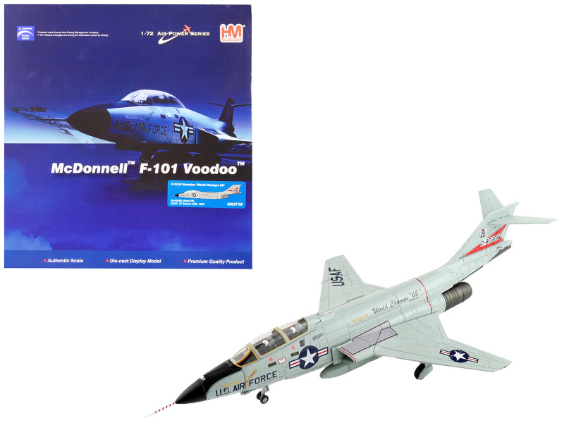 McDonnell F 101B Voodoo Fighter Aircraft World Champs 65 62nd Fighter Squadron K I Sawyer Air Force Base United States Air Force Air Power Series 1/72 Diecast Model Hobby Master HA3716